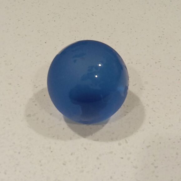 Cobalt Blue frosted satin glass globe of the world paperweight. Vintage … - Picture 1 of 4